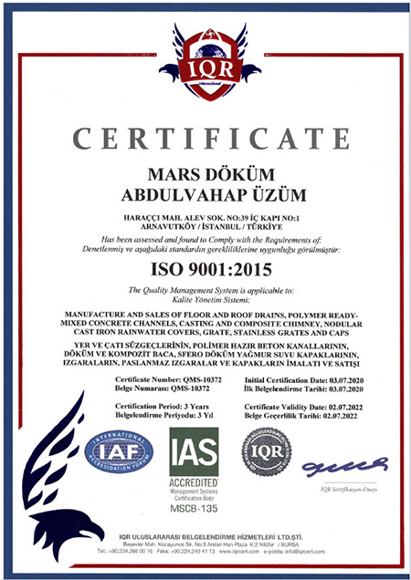 ISO 9001 Sertifikası